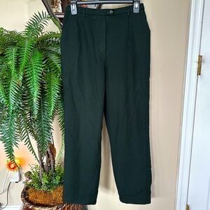 Vintage PENDLETON 100% Virgin Wool Trousers Dress Pants Dark Green Lined Slacks